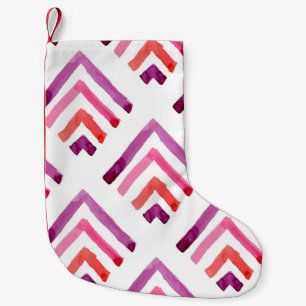 Calcetín Navideño Pequeño Abstracto de color de agua geométrica Patrón sin f