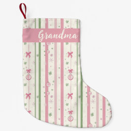 Calcetín Navideño Pequeño Abuela Coqueta Rosa Personalizada