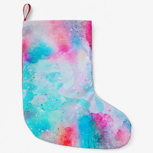 Calcetín Navideño Pequeño acuarela abstracta de arte de fondo