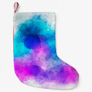 Calcetín Navideño Pequeño acuarela abstracta de arte de fondo