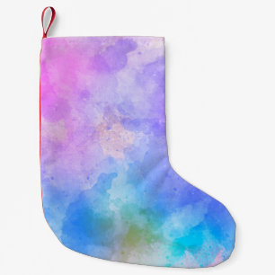 Calcetín Navideño Pequeño acuarela abstracta de arte de fondo