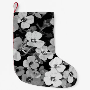 Calcetín Navideño Pequeño Acuarela Flor Roja 2