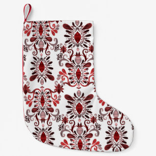 Calcetín Navideño Pequeño Acuarela Ikat: Típica Étnica Sin Marea.