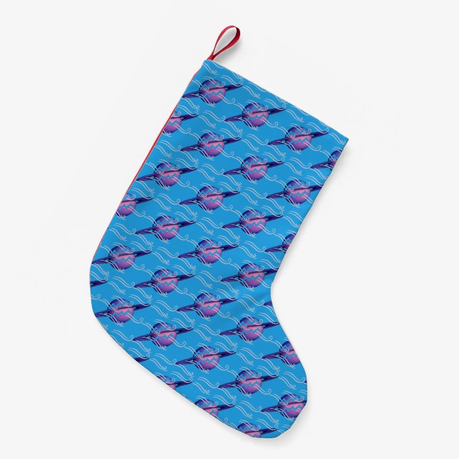 Calcetín Navideño Pequeño Acuario (Frente (Colgado))
