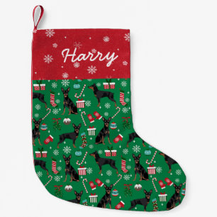 Calcetín Navideño Pequeño Acumulación del nombre del perro personalizado Mi