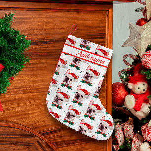 Calcetín Navideño Pequeño Adorable patrón de perro Bulldog Francés de Navida