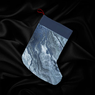 Calcetín Navideño Pequeño Agante azul cristalizado   Duste Slate Marbble Sto