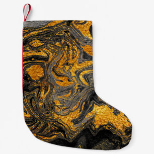 Calcetín Navideño Pequeño Agate Crystal. Suminagashi futurista moderno. Swir