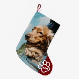 Calcetín Navideño Pequeño Agregar su propia foto Monograma de mascotas perro