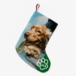 Calcetín Navideño Pequeño Agregar tu propia foto Monograma de mascotas perro