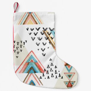 Calcetín Navideño Pequeño Agua Geométrica Sin Marea: Estilo Tribal.