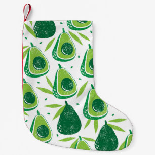 Calcetín Navideño Pequeño Aguacate, estampado texturado, patrón sin fisuras.