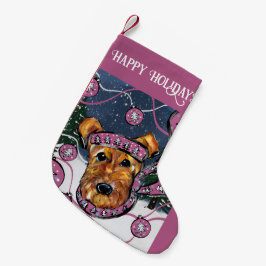 CALCETÍN NAVIDEÑO PEQUEÑO AIREDALE TERRIER