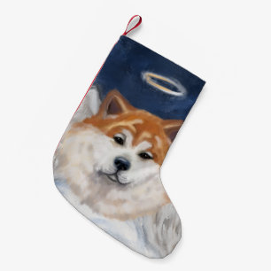 Calcetín Navideño Pequeño Akita Angel
