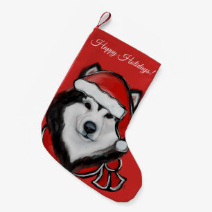 Calcetín Navideño Pequeño Alaskan Malamute