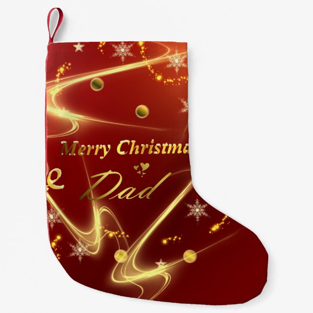 Calcetín Navideño Pequeño alegre navidad padre (Anverso)