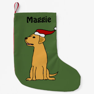 Calcetín Navideño Pequeño Almacenamiento amarillo del navidad del labrador