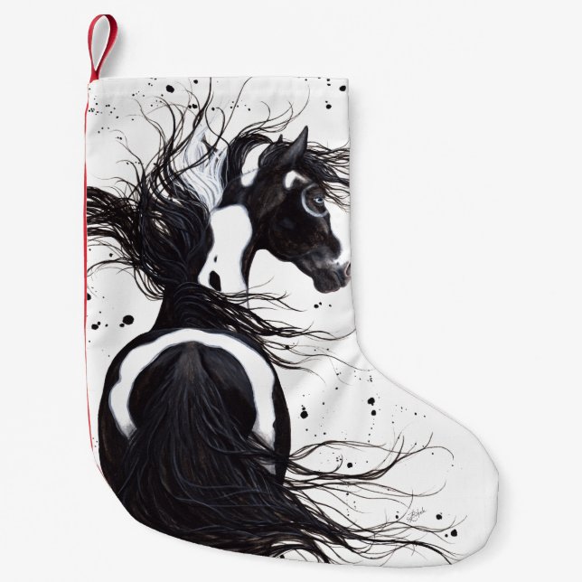 Calcetín Navideño Pequeño Almacenamiento blanco negro del navidad del (Anverso)