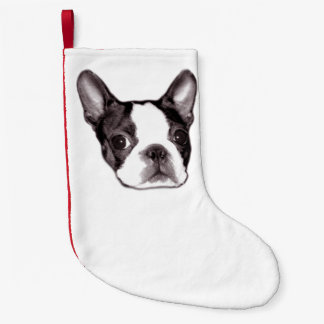 Calcetín Navideño Pequeño Almacenamiento de Boston Terrier