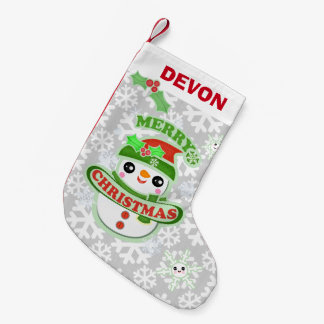 Calcetín Navideño Pequeño Almacenamiento de encargo del navidad del muñeco
