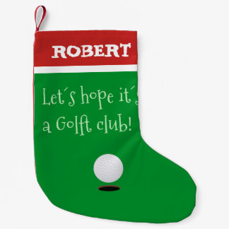 CALCETÍN NAVIDEÑO PEQUEÑO ALMACENAMIENTO DEL NAVIDAD. CLUB DE GOLF Y BOLA