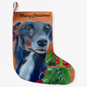 Calcetín Navideño Pequeño Almacenamiento del navidad del galgo (a337)
