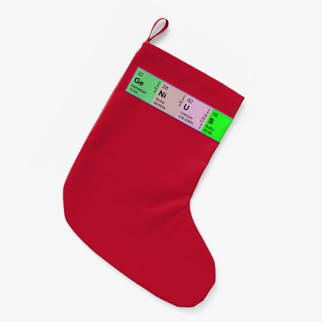 Calcetín Navideño Pequeño Almacenamiento del navidad del GENIO de la tabla (Frente (Colgado))