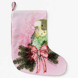 Calcetín Navideño Pequeño Almacenamiento del navidad del Parakeet del día d