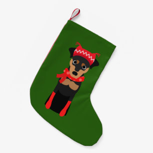 Calcetín Navideño Pequeño Almacenamiento del navidad del Pinscher miniatura