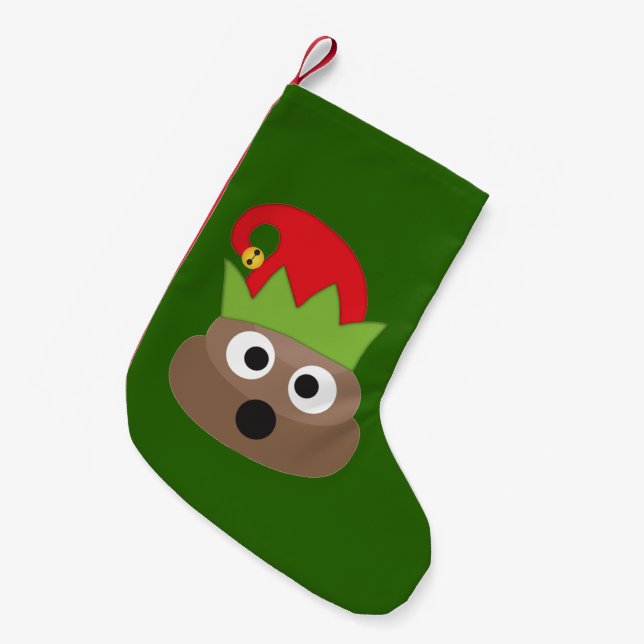 Calcetín Navideño Pequeño Almacenamiento divertido del navidad de la emoji (Frente (Colgado))
