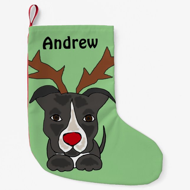 Calcetín Navideño Pequeño Almacenamiento gris divertido del navidad del (Anverso)