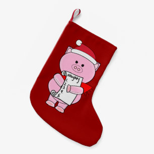 Calcetín Navideño Pequeño Almacenamiento guarro travieso del navidad