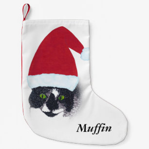 Calcetín Navideño Pequeño Almacenamiento personalizado del navidad del gato