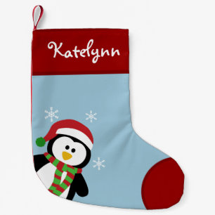 Calcetín Navideño Pequeño Almacenamiento personalizado pingüino lindo del