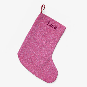 Calcetín Navideño Pequeño Almacenamiento rosado personalizado del navidad