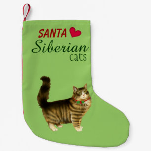 Calcetín Navideño Pequeño Almacenamiento siberiano del navidad del gato