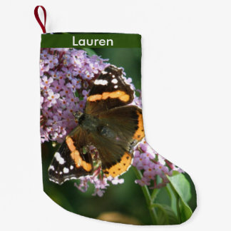 Calcetín Navideño Pequeño Almirante rojo mariposa y Personalizado budista de