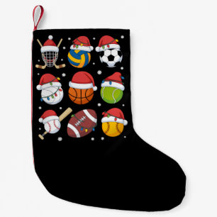 Calcetín Navideño Pequeño Amante de Santa Deportes Navidad Deporte Pelota Ju