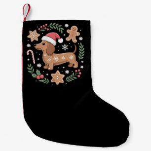 Calcetín Navideño Pequeño Amante del perro salchicha de jengibre Dachshund N