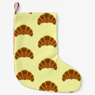 Calcetín Navideño Pequeño Amantes de Croissants Amarillo Claro Francia Comid