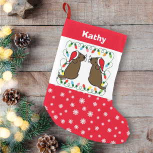 Calcetín Navideño Pequeño Amigos gemelos del chocolate