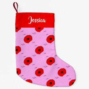 Calcetín Navideño Pequeño Ampolla roja en rosa