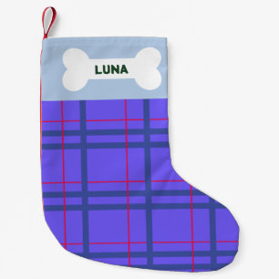 Calcetín Navideño Pequeño Añadir nombre pizarra azul Placa azul Personalizad