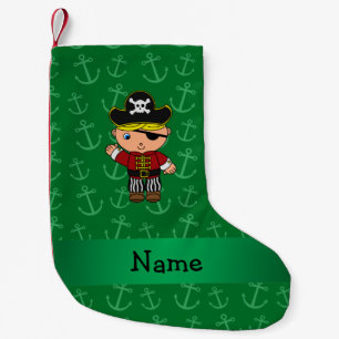 Calcetín Navideño Pequeño Anclas conocidas personalizadas del verde del