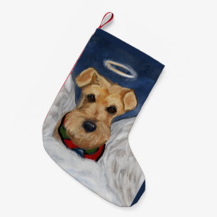 Calcetín Navideño Pequeño Angel Airedale Terrier