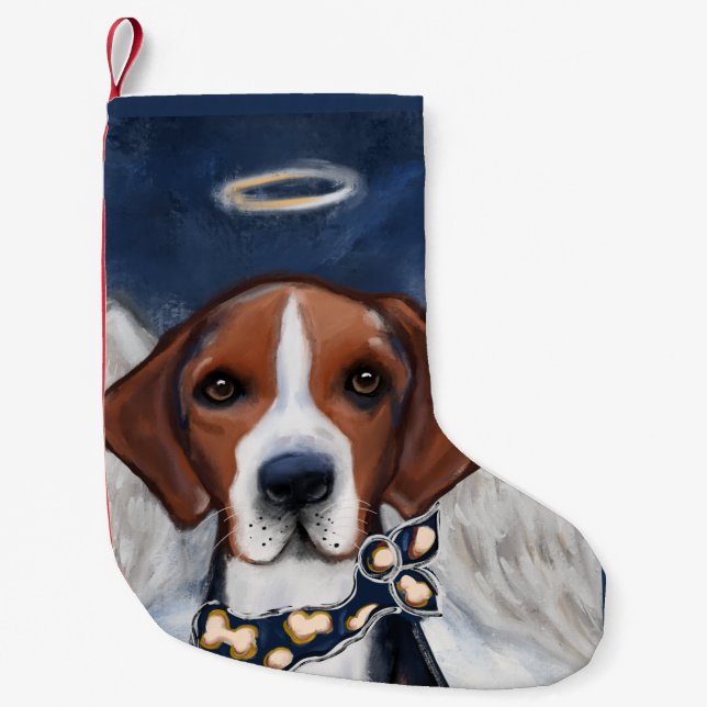 Calcetín Navideño Pequeño Ángel Foxhound (Anverso)