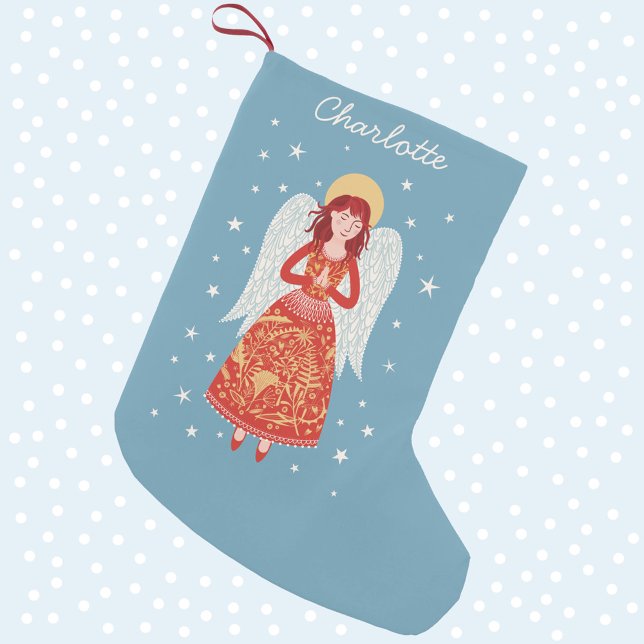 Calcetín Navideño Pequeño Angel Personalizado (Subido por el creador)