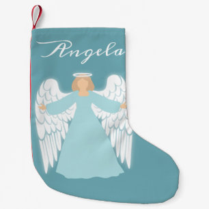 Calcetín Navideño Pequeño Ángel verde azulado