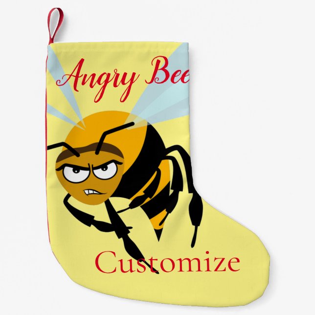 Calcetín Navideño Pequeño Angry Bee Thunder_Cove (Anverso)