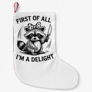 Calcetín Navideño Pequeño Ante Todo Soy Un Delicioso Mapache Divertido Regal